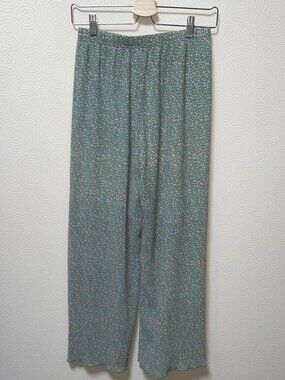 Dagila Floral Print Green Wide-leg Pants Green
